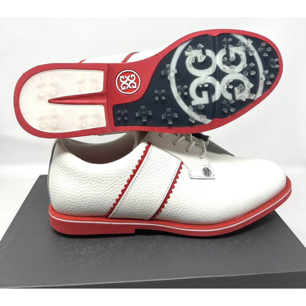 G/Fore G4 Kiltie Gallivanter Golf Shoes Womens Size 8.5 SNOW POPPY White Red